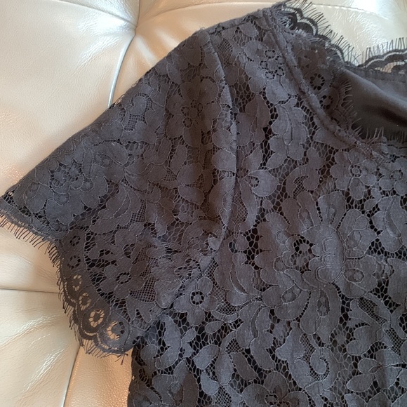 Joie Black Floral Lace Shift Dress - Picture 9 of 9